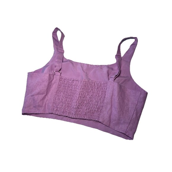 House Of Harlow Smocked Back Crop Adjustable Straps Purple Lilac NWOT Small - Picture 4 of 5